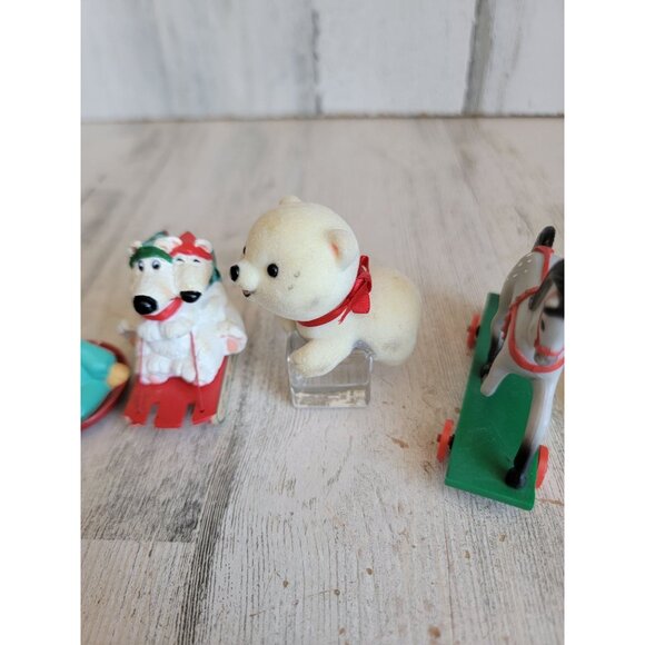 Hallmark merry Miniatures polar bear set cat turkey unique decor - Picture 2 of 8